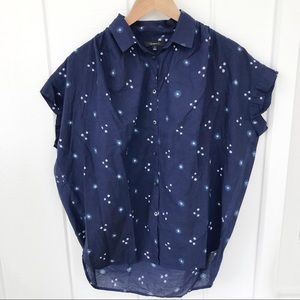 Madewell central shirt in indigo shibori
